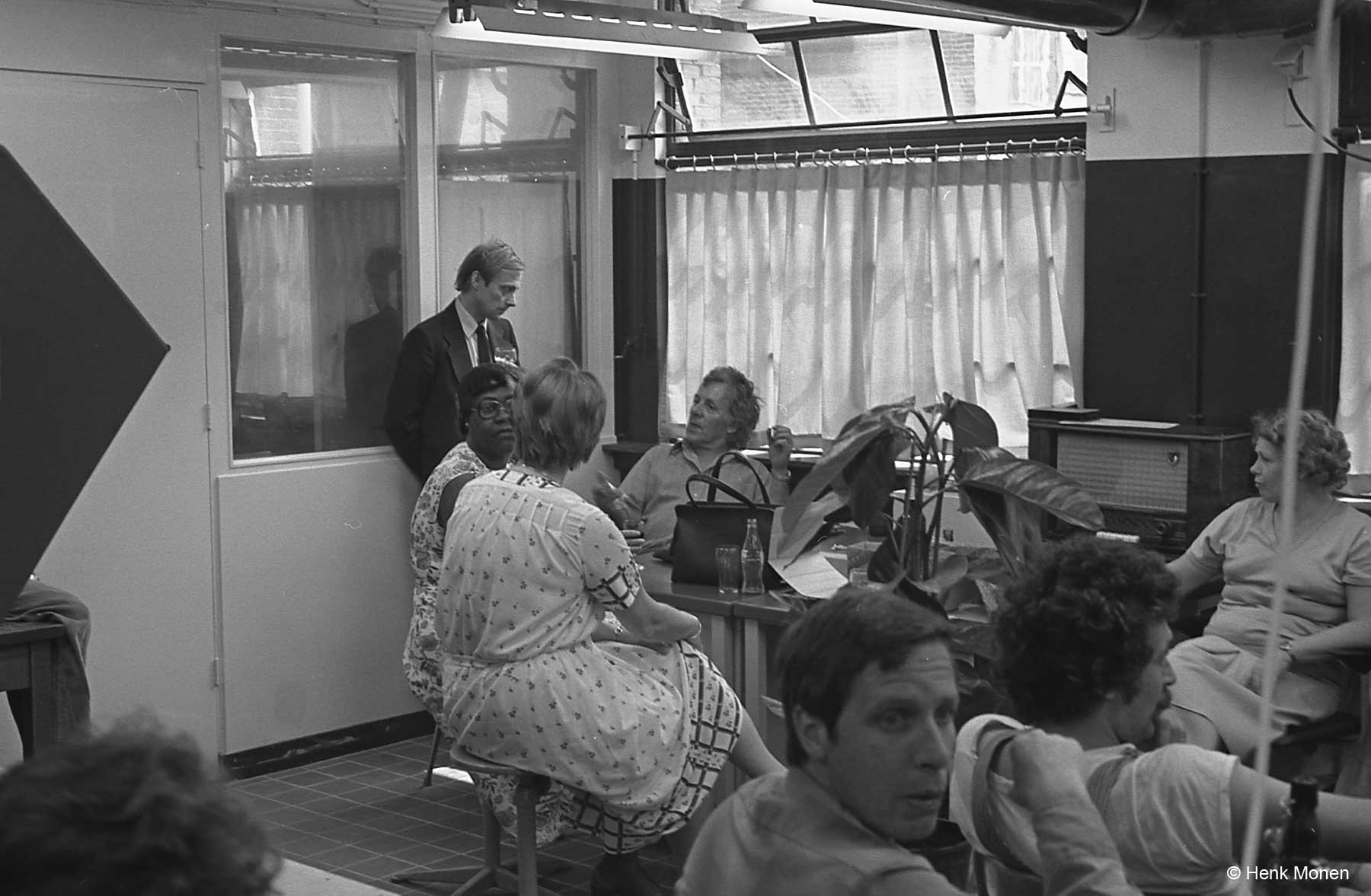 Jan Werner, bibliotecaresse, Toon van Eunen, Jan van de Weide, Gerard Klaver, mevrouw Toepoel